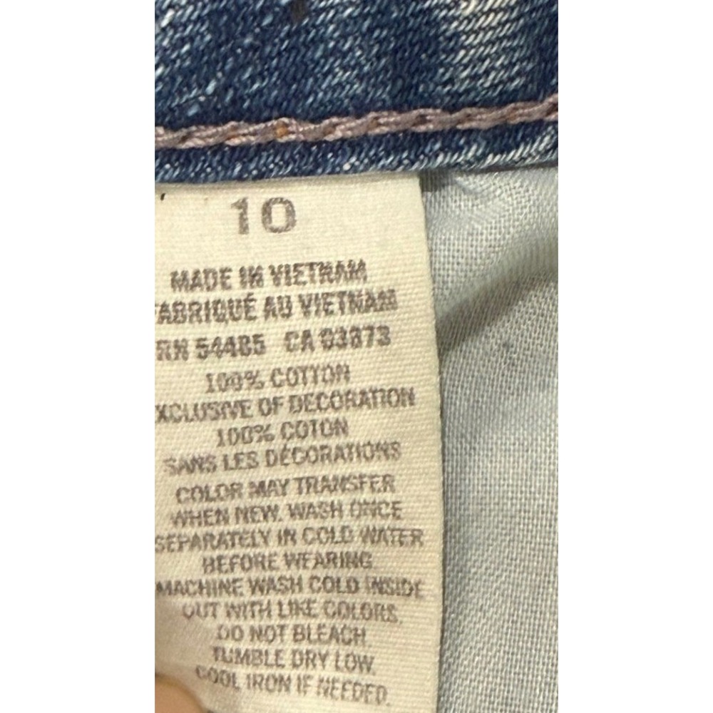 American Eagle Womens Distressed Denim Cut Off Shorts Light Wash Blue Size 10 - Picture 3 of 5